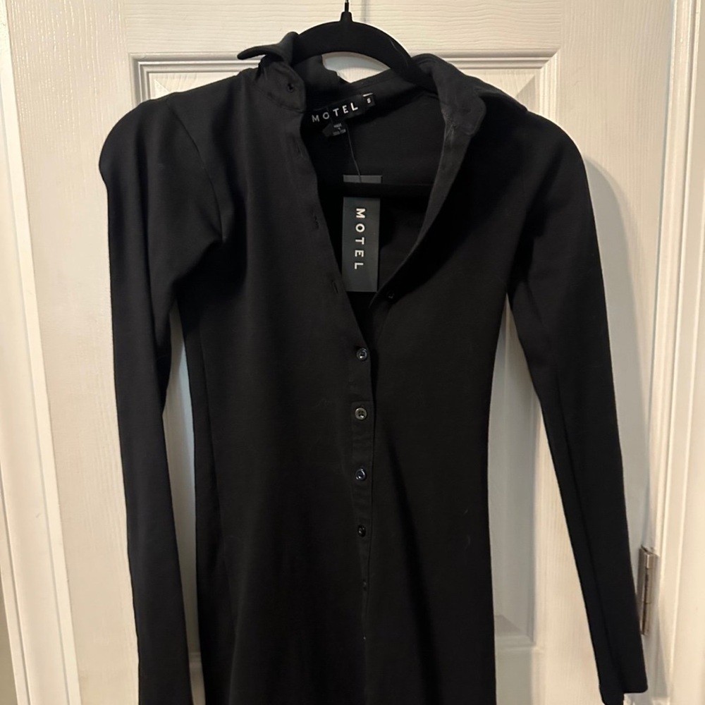 Motel Rocks Luiza black collared bodycon dress - small NWT